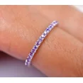 thumbnail image 2 of Jewel Studio Purple Amethyst Full Eternity matching Band Birthstone Ring Gift For Her, 2 of 5