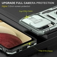 thumbnail image 6 of Feishell Case for Samsung Galaxy A22 5G Camera Lens Slide Protection Cover with Ring Holder Kickstand, Armor Heavy Duty Military Grade Shockproof PC Rugged Bumper for Samsung Galaxy A22 5G,
Gray, 6 of 7