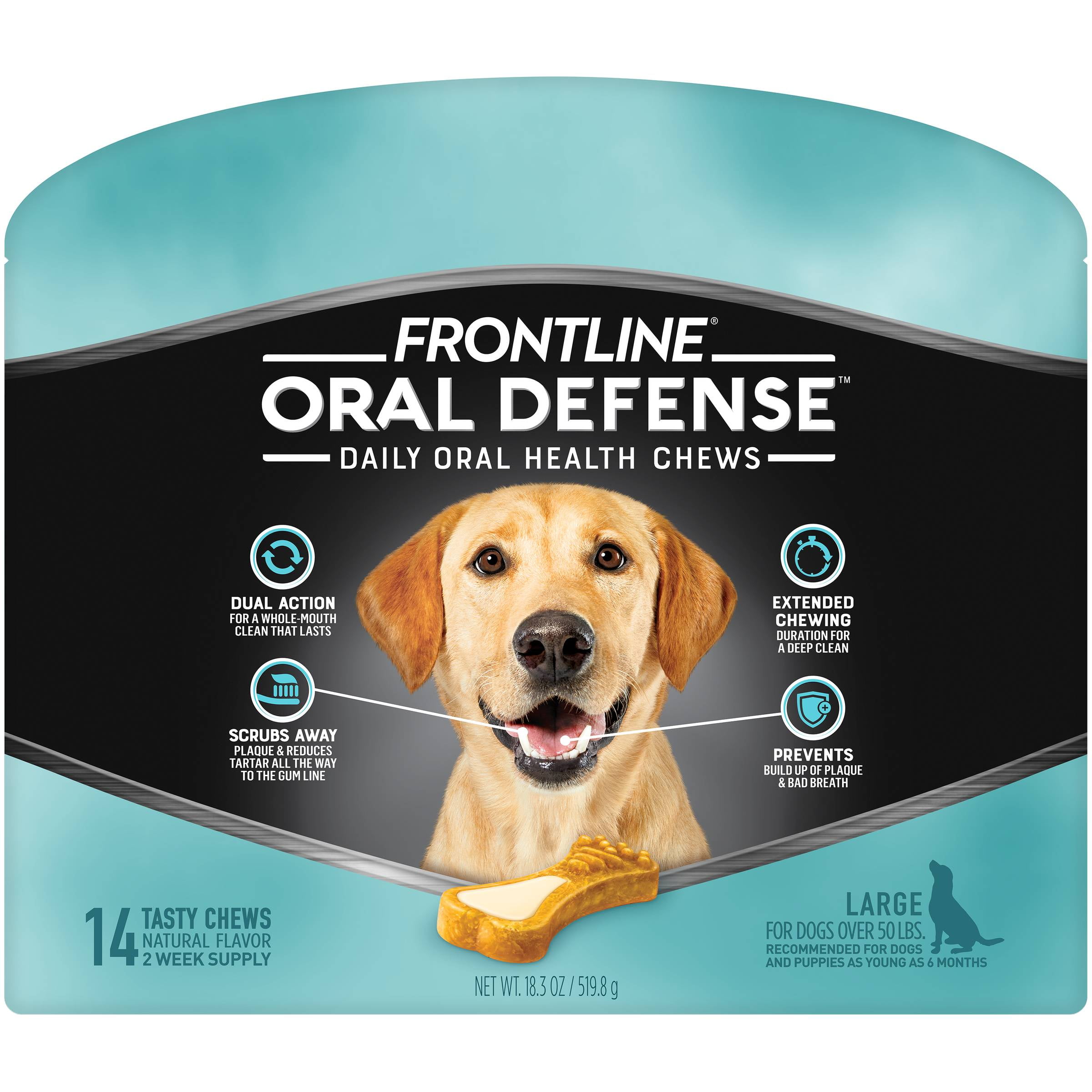 Frontline Oral Defense Dental Chews for Large Dogs, 14 Chews Walmart