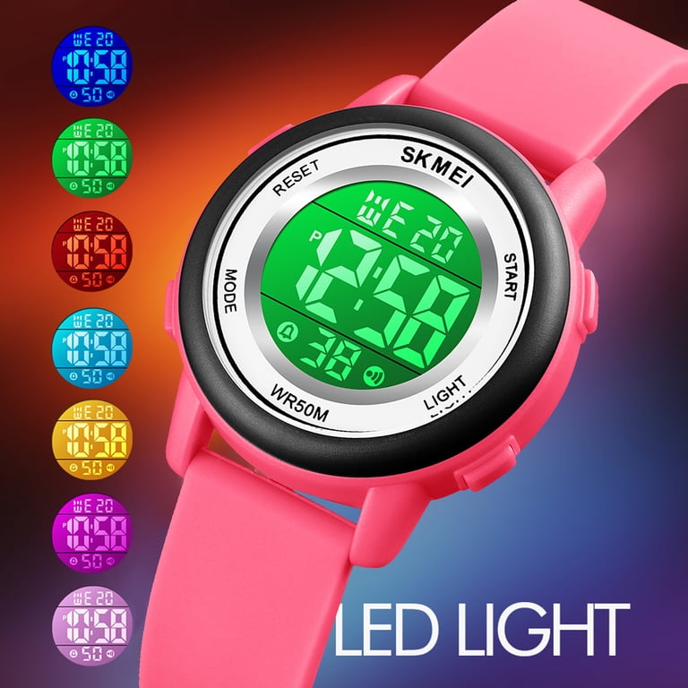 SKMEI Kids Digital Sport Watch 50M Waterproof Peach photo 5