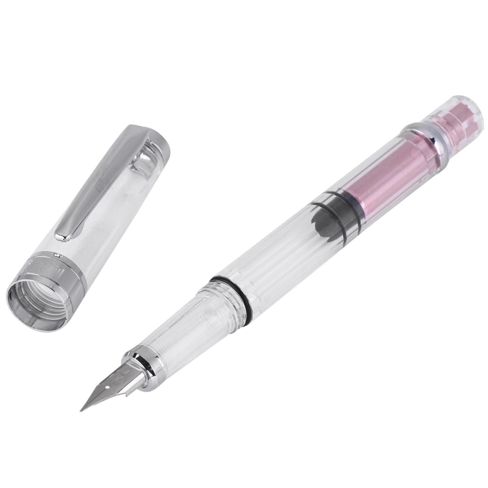 0.5mm Point Fountain Pen, Fountain Pen Resistant Transparent Fountain Pen Convenient Practical Nib Fountain Pen  for Office Home School