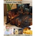 thumbnail image 4 of Halloween Sofa Couch Covers for Dog,Washable Sofa Throw Cover Single Slipcovers for Armchair with Tassels,Castle Forest Pumpkin Vintage Bats Cottage Couch Protector Towel Blanket Medium 71''x91'', 4 of 8