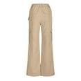 thumbnail image 6 of Fiaer,Womens Cargo Baggy Pants with Multiple Pockets,Women's Plus Size Casual Trendy Straight Legging Trousers,Ladies Hiking Running Joggers Khaki XXL, 6 of 6