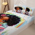 thumbnail image 3 of Metsweet Princess Floral Unicorn Zipper Twin Comforter Sets with Fitted Sheet and 2 Pillowcases, Dreamy Rainbow Flowers Zipper Bedding Set,4-Piece, 3 of 6
