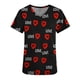 thumbnail image 5 of Tops Cortos para Mujeres Mujeres Impreso Cuello en V Manga Corta Bolsillo Ropa Protectora con Suave 95% Poliéster 5% Spandex, Transpirable Blusa Casual, 5 of 5