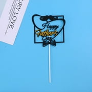 FRCOLOR 10 Pcs Father's Day Inserts Decoration Cake Man Black