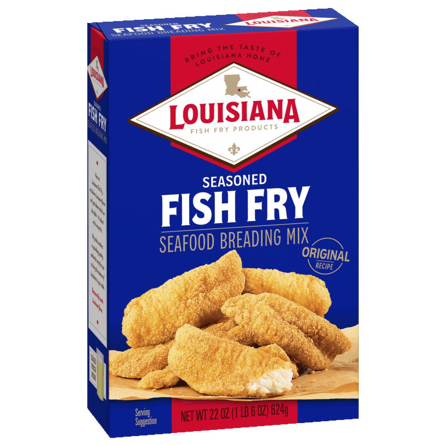 Louisiana Fish Fry Products Crispy Seasoned Fish Fry Seafood Breading Mix, 22 oz Box