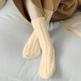 thumbnail image 7 of FAZVAOO Womens Toe Socks Fuzzy Velvet Thick Socks Beige, 7 of 7