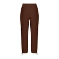 thumbnail image 3 of Axiiglly Cotton Linen Pants Men Drawstring Elastic Waist Casual Breathable Beach Vacation Pants with Pockets, S-2XL, 3 of 5