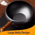 thumbnail image 3 of Uncoated Thick Iron Pot Handmade Hammered Cast Iron with Optional Lid Designs Heavy Duty for Baking Cooking Stewing at Home Kitchen, 3 of 7