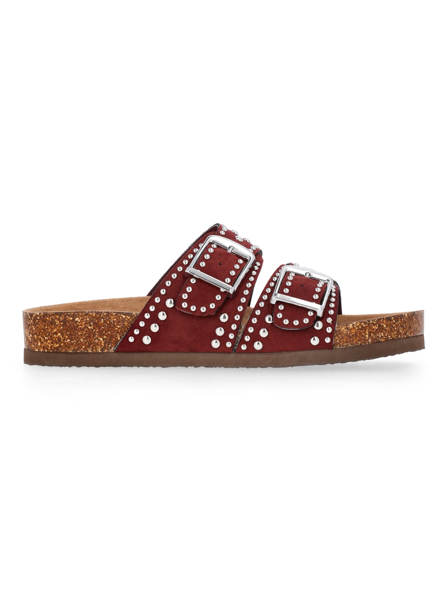 Time and Tru Women's Footbed Slide Sandals, Wide Width Available
