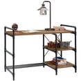 thumbnail image 3 of Sauder Iron City Engineered Wood/Metal Writing Desk in Checked Oak/Black, 3 of 12