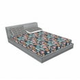 thumbnail image 3 of Ambesonne Tropical Fitted Sheet & Pillow Sham Set, Ornamental Jungle Elements, Twin, Multicolor, 3 of 3