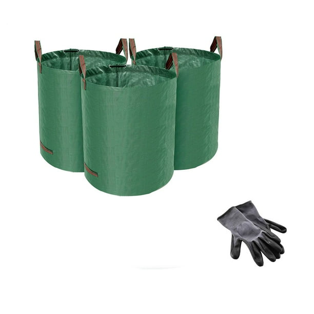 Large Garden Waste Bags Pack of 3 Waterproof Rubbish Refuse Sacks with