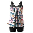 thumbnail image 5 of Nrmvnmi Tankini Swimsuits for Women 2 Piece Bathing Suits Floral Prints Round Neck Swim Tank Top with Boy Shorts Modest Swimwear Mothers Day Gifts, 5 of 5
