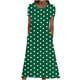 thumbnail image 1 of Vestido Casual Pantalones para Mujeres Vestido de Cuello Alto Cintura Elástica Cuello en V Manga Corta Polka Dot Cuello Redondo Top, 1 of 5