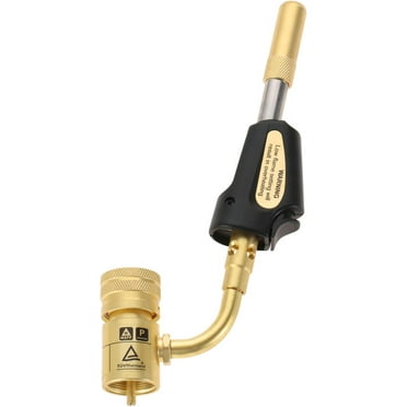 Propane MAPP Gas Turbo Torch Tips with Self Ignition Trigger Adjustable Regulator Torch Compatible with MAPP MAP Pro Propane CGA600 Cylinder for Welding, HVAC, Brazing, Barbecue or Plumbing Gold,