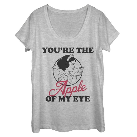 Women's Snow White and the Seven Dwarfs Apple of Eye Scoop Neck Athletic Heather Small