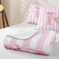 thumbnail image 4 of Manfei Pink Line Geometric Pattern Quilt Full,Personalized Monogrammed R Full Bedspread Sets,3-Piece,1 Coverlet and 2 Pillowcases, 4 of 7