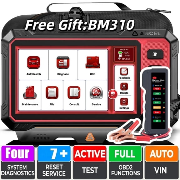 ANCEL DS400 Lite Bidirectional ABS SRS Car OBD2 Scanner Diagnostic Tool Oil EPB with BM310 12V Battery Tester