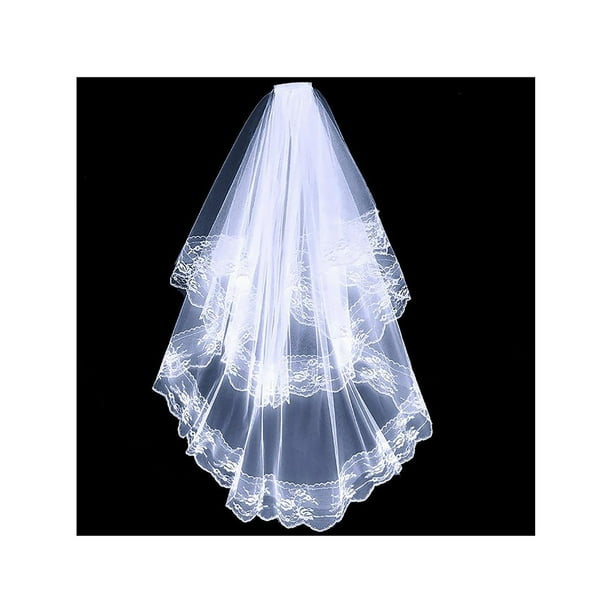 Sonducket Boda novia velo Prop mujeres tocado elegante negro blanco Color nupcial encaje velos vestido adorno ropa accesorio Accesorio para el cabello blanco Sonducket AP006282-01