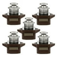 thumbnail image 2 of 5 Pcs Mini Brown Push Button Catch Drawer Cupboard Door Knob Lock Caravan Motor Camper, 2 of 11