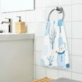 thumbnail image 3 of Yayeee 100% Cotton Hand Towels for Bathroom 16" x 28" Soft Absorbent Kitchen Towel, Blue Simple Cartoon Snowmen, 3 of 7