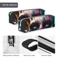 thumbnail image 4 of Haiem Modern Abstract Colorful Skull B Print Leather Pencil Case Art Supplies Case Zipper Pencil Pouch Stationery Storage Pencil Bag, 4 of 7