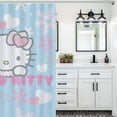 thumbnail image 3 of Hello Kitty Snowflake Shower Curtain,Shower Curtain liner Washable Waterproof Fabric for Bathroom Decor Bathtub with 12 Hooks,72x60 inch, 3 of 4
