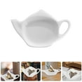 thumbnail image 2 of 2pcs Tea Bag Holder For Used Tea Bag Teapot Shaped Tea Bag Holder, Porcelain Tea Bag Coasters Seasoning Dish Spoon Rests Saucer Snack Plate (4.68x2.71x0.79 Inch), 2 of 8
