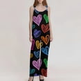 thumbnail image 3 of Fgvctg Womens Valentine's Day Jumpsuits Wide Leg Pant Comfy Love Heart Graphic Overall Sleeveless Rompers Spaghetti Straps Jumpsuit Loose Bib Overalls Sprimg Clothes With Pockets Earthy Yellow S, 3 of 4
