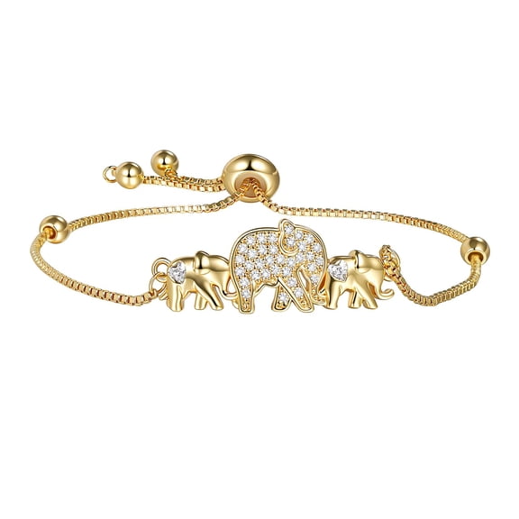 HXWZB 14k Gold Plated Elephant Bracelet for Women