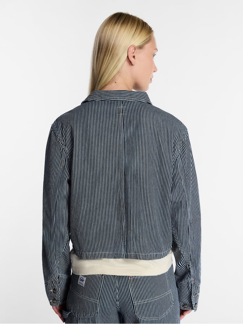 Calee ストライプジャケット Mサイズ　ワークジャケット　ワッペン Kacey Lee Women's Cropped Chore Jacket, Sizes XS-XXL - Walmart.com