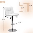 thumbnail image 7 of YRLLENSDAN Leather Adjustable Bar Stools with Back and Footrest Set of 2, Swivel Kitchen Counter Height Stools, Upholstered Armless Modern Dining Chairs, White, 7 of 7