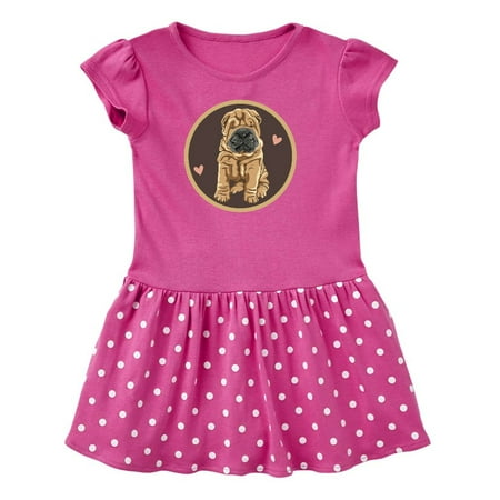 

Inktastic Chinese Shar-Pei Dog Art Gift Toddler Girl Dress