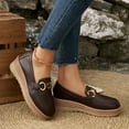 thumbnail image 6 of Tawop Womens Shoes Casual Wedge Flat Shoes for Women Round Toe Buckle Loafers, 6 of 9