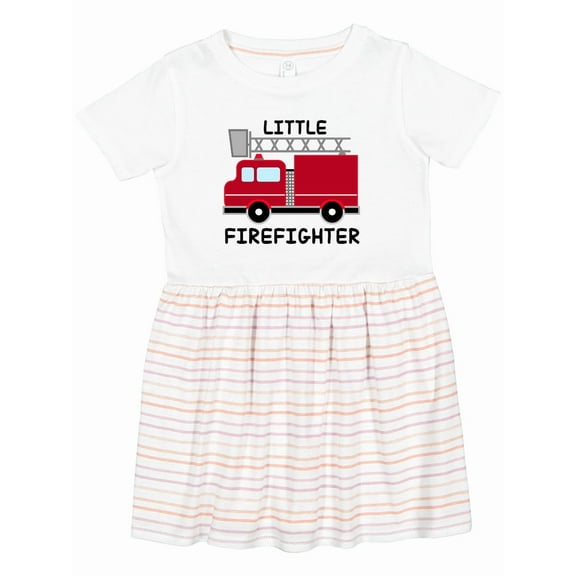 Inktastic Red Fire Little Firefighter Girls Toddler Dress