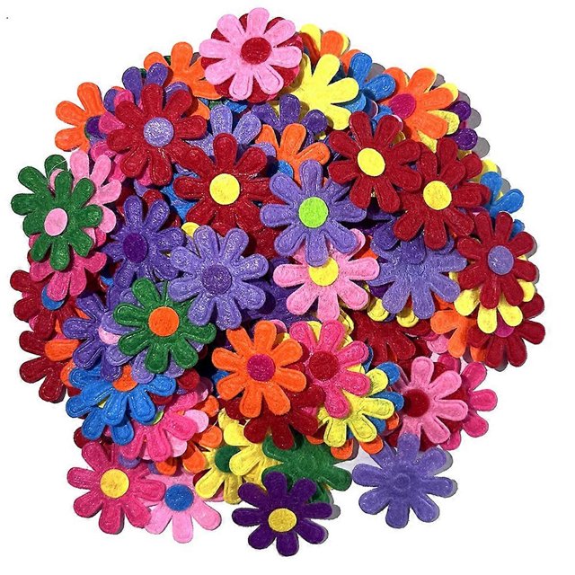 300PCS Non Woven Felt Fabric Flower Wall Stickers Party Decor Craft