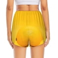 thumbnail image 4 of Goofa Yellow Lemon Printed Women 2 in 1 Running Shorts,Quick Dry Athletic Workout Shorts,High Waisted Athletic Shorts with Liner Pockets-Medium, 4 of 9