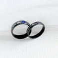 thumbnail image 3 of His Queen Her King -2pcs Wedding Engagement Band Stainless Steel Black Couple Rings for Him and Her Matching Set, 3 of 7