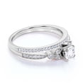 thumbnail image 2 of Unique Boho & hippie 2.00 Carat Round Cut Diamond Moissanite Engagement Ring, Wedding Ring in 10k Solid White Gold, Leaf Ring, Gift For Her, Promise Ring, Anniversary Gift, Bridal Set, Matching Band, 2 of 3