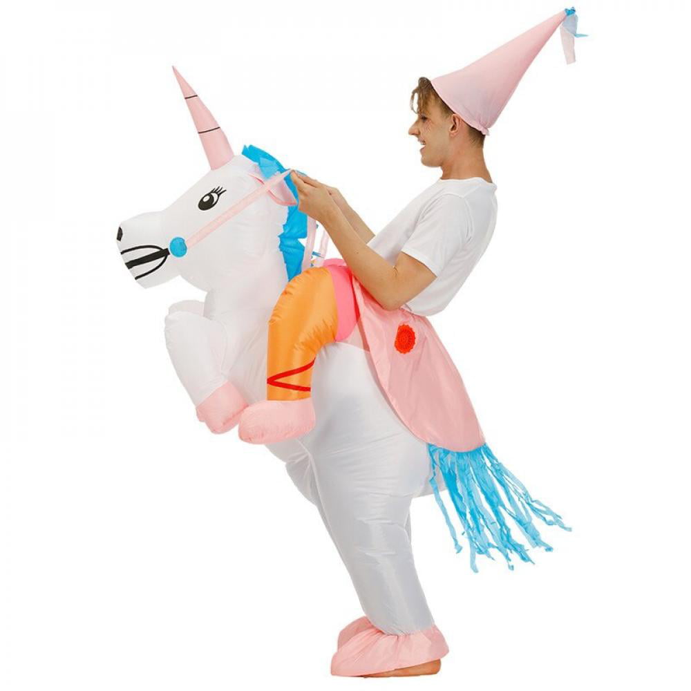 Inflatable Unicorn Costume Blow Up Suit Birthday Dress Cosplay Outfit Adult Kids