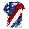 thumbnail image 6 of Fartey Women's 4th of July Shirts 2025 Summer Short Sleeve Tops American Flag Graphic Tees Independence Day Patriotic T Shirts Blue XXL, 6 of 6