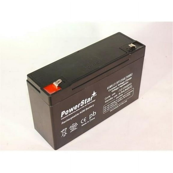 PowerStar AGM612-2Pack-1 6V 12Amp Moultrie Crown Rechargeable Battery