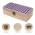 thumbnail image 3 of 7.9×2.3 In Wooden Boxes Durable Easy To Use Dustproof Prevent Slippery Delicate And Cabinet Violet Retro Houndstooth_2, 3 of 8