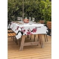 thumbnail image 4 of 60x84 Inch Outdoor Tablecloth with Umbrella Hole Zipper Rectangle Pink Plum Blossom Rectangular Tablecloths Outside Waterproof Farmhouse Botanical Spring Floral Patio Table Cover for Picnic Party, 4 of 8