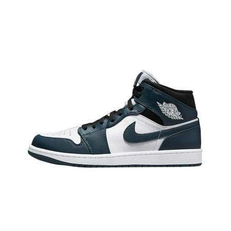 Nike Men's Air Jordan 1 Mid Sneaker, Armory Navy/White/Black, 13