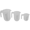 thumbnail image 1 of Home Basics MC45947 Precise Pour 3 Piece Plastic Measuring Set with Short Easy Grip, BPA Free Nesting Stackable Cups, Spout & Clear Handles-1, 2, 4, Clear, 1 of 7