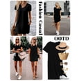 thumbnail image 5 of Ekouaer Cotton Nightgowns for Women Short Sleeve Womens Nightgown V Neck Sleep Shirts for Women, 5 of 7