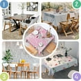 thumbnail image 4 of Pioneer Flower Floral Print Pattern Square Tablecloth,Waterproof Square Table Cover,Wipeable Spillproof Washable Table Cover for Home Kitchen Party Decor 60"x60"(152x152cm), 4 of 6